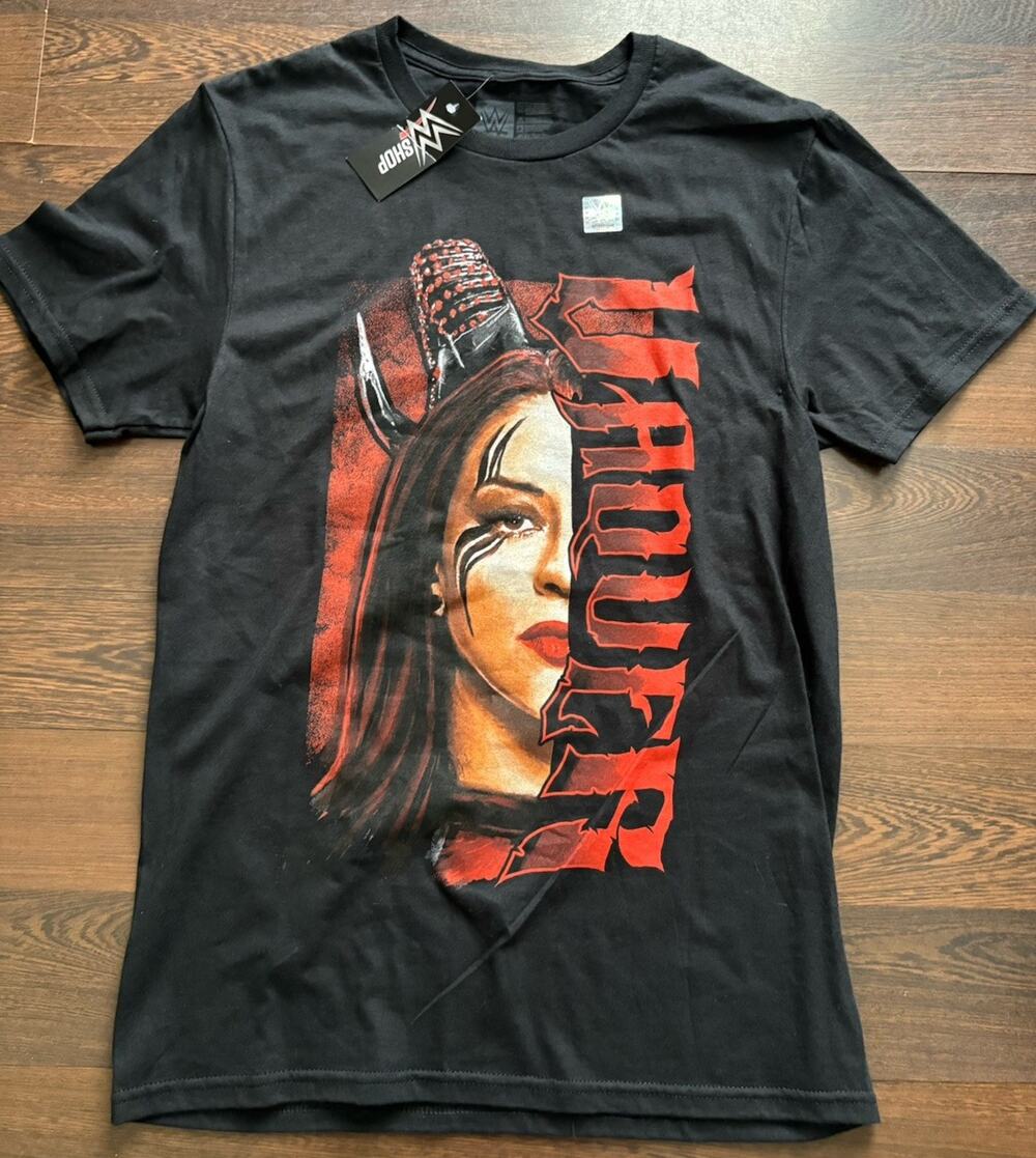 WWE Authentic Stephanie Vaquer Split Face Black T-Shirt S C:34”L27”
